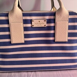 kate spade Navy/White Striped Tote with wallet